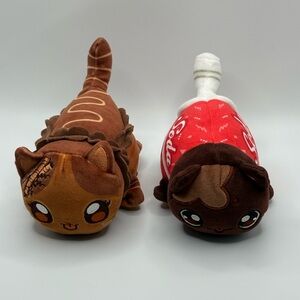 Lot Of 2 Aphmau MeeMeows  Chocolate Cake Series 1 & Cola Soda Series 3 Plush 6”